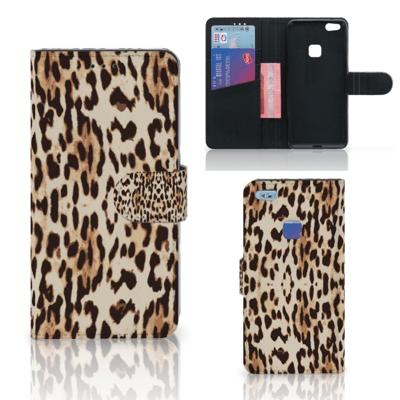 Huawei P10 Lite | Telefoonhoesje | Met pasjeshouder | Leopard