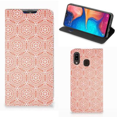 Samsung Galaxy A30 | Hoesje met Magneet | Pattern Orange