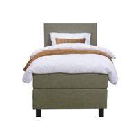 Leen Bakker - Boxspring Liv Egaal - 90x200 Cm - Vierkante Poot - Stof - Groen