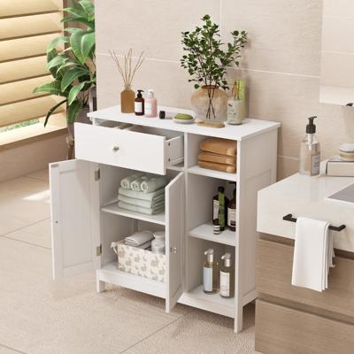Badkamerkast Onderkast voor de Badkamer met Lade Deuren en Verstelbare Plank voor Badkamer/Woonkamer/Slaapkamer/Keuken