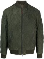 Canali veste bomber à matelassage losanges - Vert - thumbnail