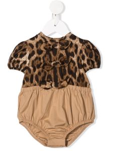 Dolce & Gabbana Kids body à imprimé léopard - Marron