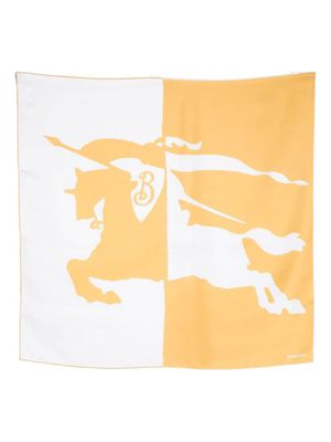 Burberry foulard en soie à logo imprimé - Jaune