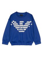 Emporio Armani Kids sweat imprimé à col rond - Bleu