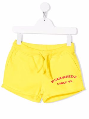 DSQUARED2 KIDS short de sport à logo imprimé - Jaune