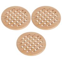 Cosy & Trendy ronde pannen onderzetters - Set van 3x stuks - hout - Dia 19 cm - 1 cm hoog Cosy & Trendy ronde pannen onderzetters - Set van 3x stuks - hout - Dia 19 cm - 1 cm hoog