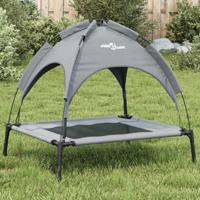 VidaXL Hondenmand met luifel oxford stof en staal antracietkleurig