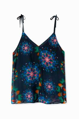 Blouse met schouderbandjes en mandala's - BLACK - XS Blouse met schouderbandjes en mandala's - BLACK - XS