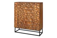 Massief houten dressoir VULCANO 120cm bruin mangohout handgemaakt metalen frame zwart - 44650