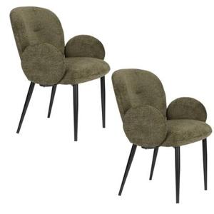 Housecraft Living Alaz Eetkamerstoelen Groen - Set van 2