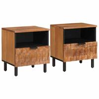 Nachtkastje 2 pcs Bruin 40 x 33 x 46 cm Massief Mango Hout