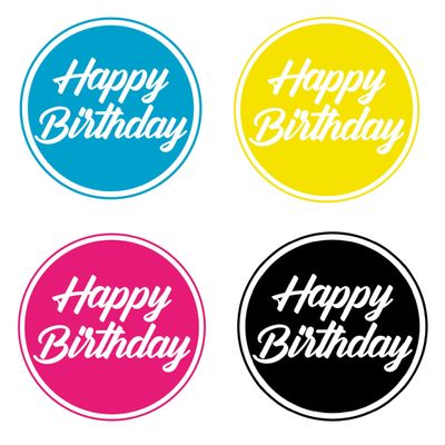 40x stuks gekleurde Happy Birthday thema bierviltjes/onderzetters
