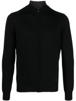 Corneliani cardigan en maille fine à fermeture zippée - Noir