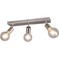 LED Plafondspot - Trion Zuncka - E27 Fitting - 3-lichts - Rechthoek - Mat Nikkel - Aluminium - thumbnail