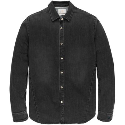 Long sleeve shirt ind black stretc classic blue de
