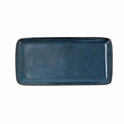 Serveerschaal Bidasoa Ikonic Keramisch Blauw (28 x 14 cm) (Pack 4x)