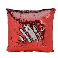 Set van 2x kussens rood metallic met pailletten 40 x 40 cm - thumbnail