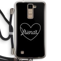 Friends heart black: LG K10 (2016) Transparant Hoesje met koord