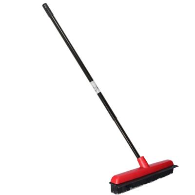 Bezem met steel - telescoopsteel 80-130 cm - kappersbezem - rubber - 35 cm