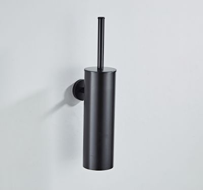 Toiletborstel SaniClear Nero | Wandmontage | Messing | Rond | Zwart mat