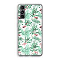 Flamingo bladeren: Samsung Galaxy S21 Transparant Hoesje