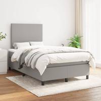 Boxspring met matras stof lichtgrijs 120x200 cm