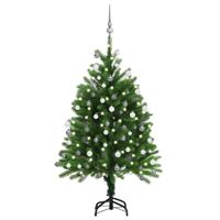 Kunstkerstboom met verlichting en kerstballen 120 cm groen