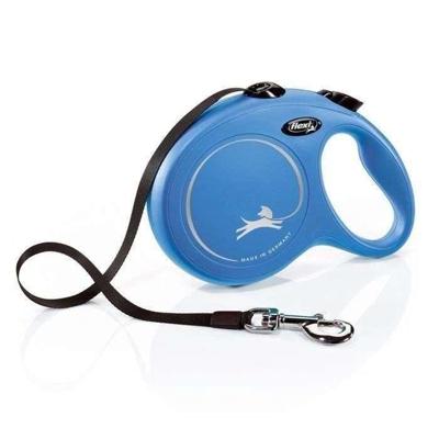 KERBL Flexi-band NewClassic L - Lengte: 8 m - Max. Gewicht: 50 kg - Blauw - Voor hond