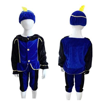 Verkleedset Pietenpak Blauw-Zwart 3-5 Jaar