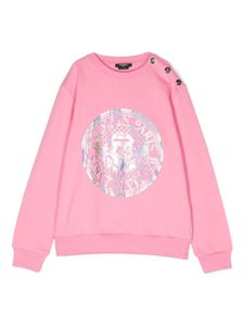 Balmain Kids sweat à logo imprimé - Rose