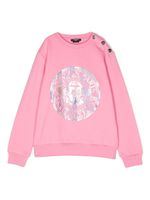 Balmain Kids sweat à logo imprimé - Rose - thumbnail