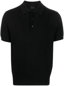 Brioni waffle-knit polo shirt - Noir