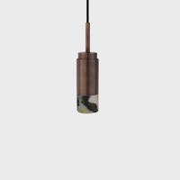 Anour Donya Onyx Cylinder Hanglamp - Gemixte kap - Gebruind messing