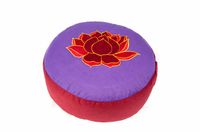 Yogi & Yogini Meditatiekussen Rond Katoen Violet - Lotus - 33 x 17 cm - thumbnail