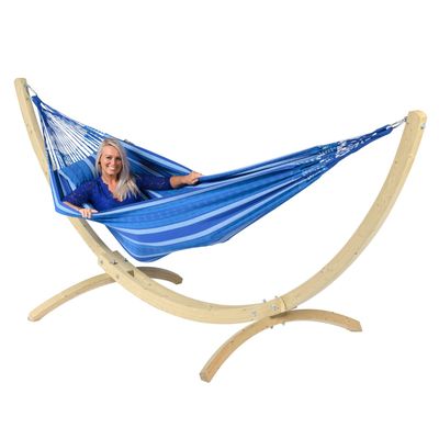 Tropilex Hangmatset Double 'Wood & Chill' Calm - Blauw - Colombiaans - 180 kg