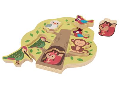 lupilu Houten puzzel met geluid (Boom)