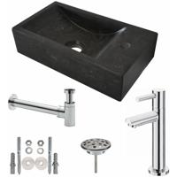 Wiesbaden Hardstenen Fonteinset 40x22x10cm Rechts - Compleet