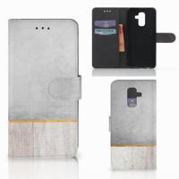 Samsung Galaxy A6 Plus 2018 | Book Style Case | Wood Concrete