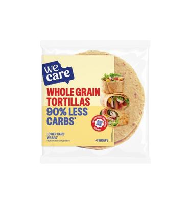 Lower kcal/carb whole grain tortillas