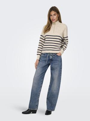 Only Onlgianna Mw Straight Dot450 Dnm Noos Straight Leg Light Blue Denim