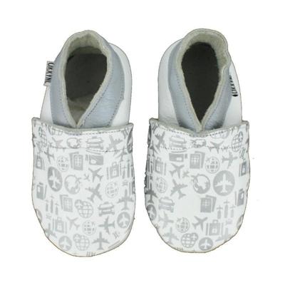 Oxxy babyslofjes vliegtuigen wit zilver-20