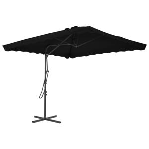 VidaXL Parasol met stalen paal 250x250x230 cm zwart