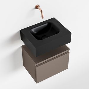 Toiletmeubel Mondiaz Andor | 40 cm | Meubelkleur Smoke | Lex vrijhangend wastafel Urban Midden | Zonder kraangat