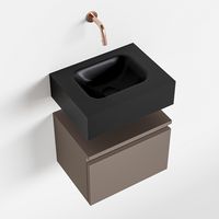 Toiletmeubel Mondiaz Andor | 40 cm | Meubelkleur Smoke | Lex vrijhangend wastafel Urban Midden | Zonder kraangat