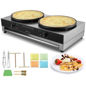 VEVOR Elektrische Crepes Maker Commerciële Crêpemachine 6000W Dubbele Kop 40cm