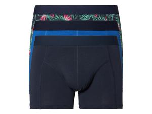 LIVERGY 3 heren boxers (XL, Marineblauw/patroon/blauw)