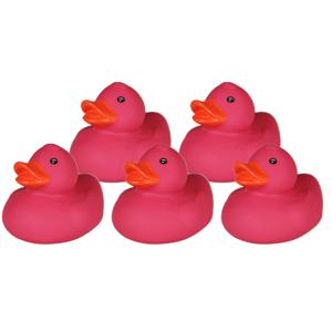 Rubber badeendje - 5x - Classic roze - badkamer fun artikelen - size 5 cm - kunststof