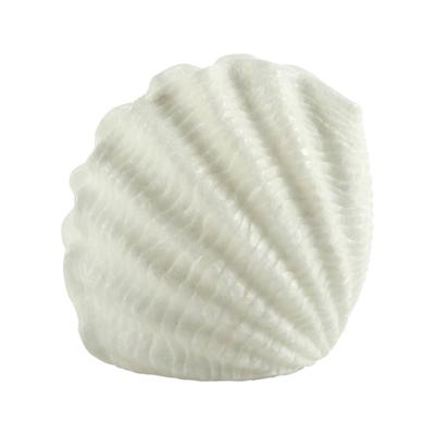 Tafellamp schelp vorm - wit - was / kunststof - sfeerverlichting - 16 cm - sfeerlamp