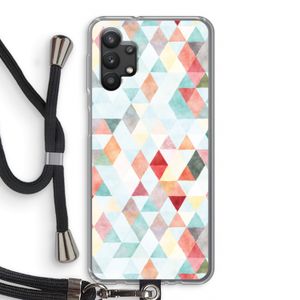 Gekleurde driehoekjes pastel: Samsung Galaxy A32 5G Transparant Hoesje met koord
