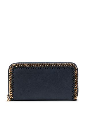 Stella McCartney portefeuille en cuir à détail de chaîne - Bleu